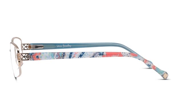 Vera Bradley Gold Semi Rimless Tutti Frutti Floral Eyeglass Frames - NWT Vera Bradley Barbara Tutti Frutti Floral Sunglasses | Costco main image 4
