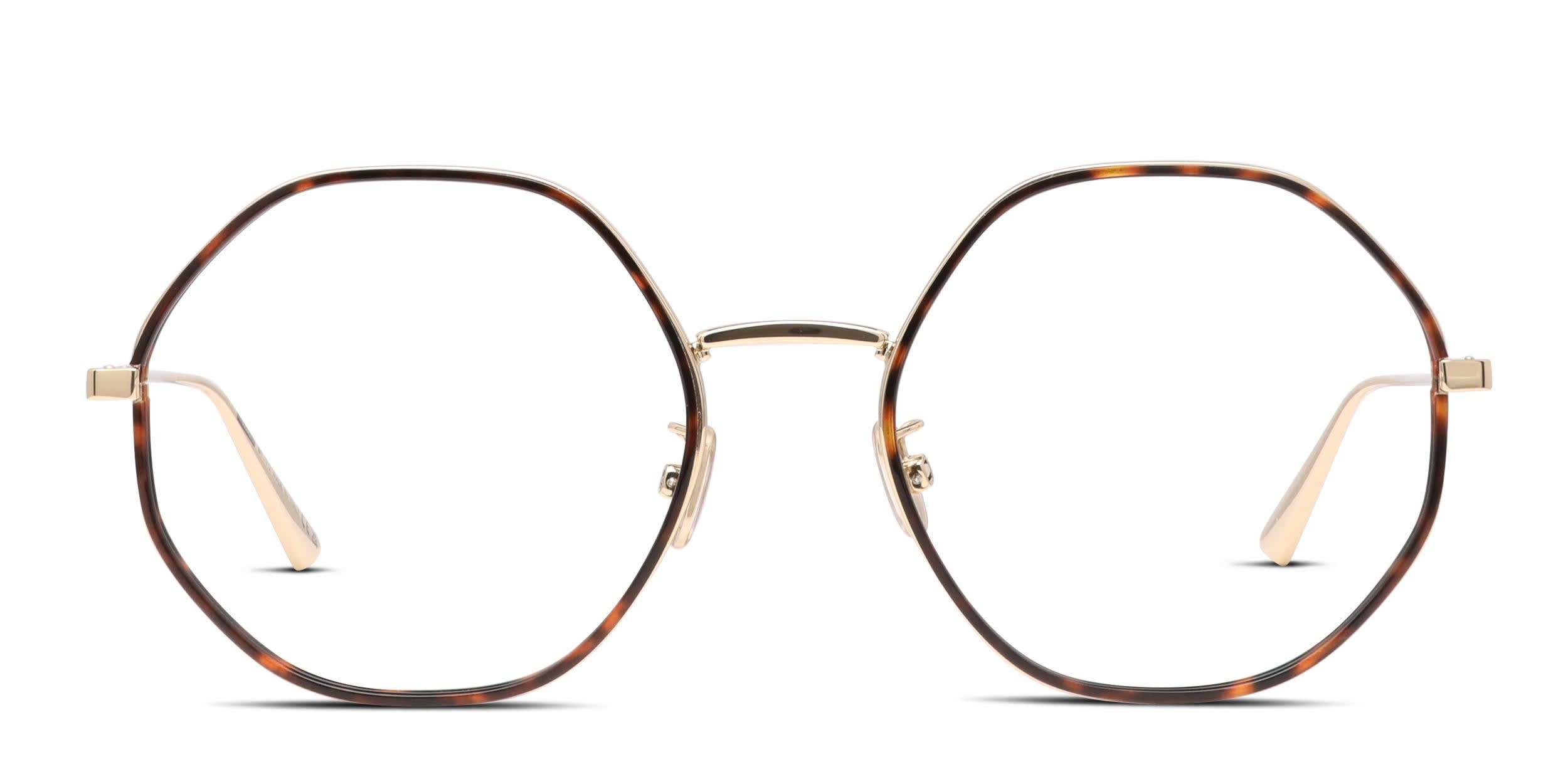 Dior GemDiorO R2U Brown, Tortoise, Gold glasses - Brown / Tortoise / Gold - Frontal View