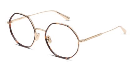 Dior GemDiorO R2U Brown, Tortoise, Gold glasses - Brown / Tortoise / Gold - Angle View