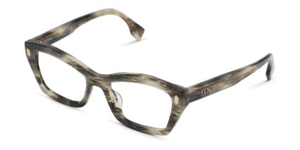 Fendi FE50038I Gray, Brown glasses - Brown / Gray - Angle View
