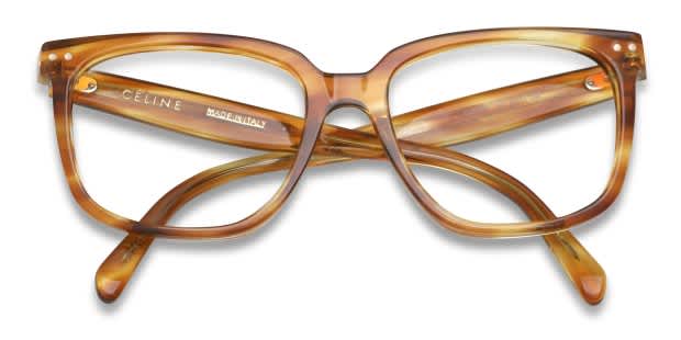 Celine CL50020I Tortoise, Yellow, Clear Prescription Eyeglasses
