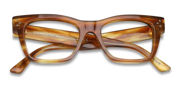 Celine CL50039I Tortoise, Clear Prescription Eyeglasses