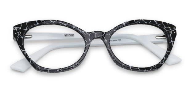 Moschino MOS582 Black, White, Tortoise Prescription Eyeglasses