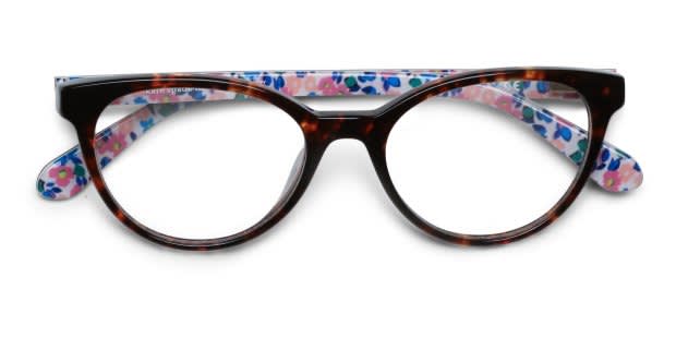 kate spade Tortoiseshell Frame Readers with Pink Floral Temples Kate Spade Cailye Tortoise Prescription Eyeglasses main image 3