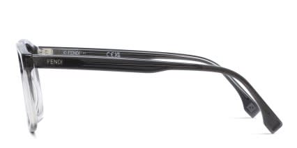 Fendi FE50081I Gray, Clear glasses - Gray / Clear - Side View
