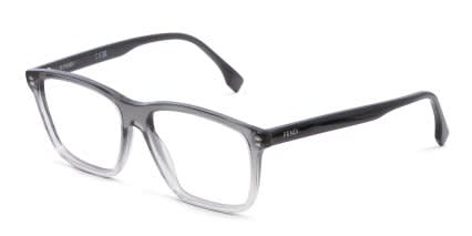 Fendi FE50081I Gray, Clear glasses - Gray / Clear - Angle View