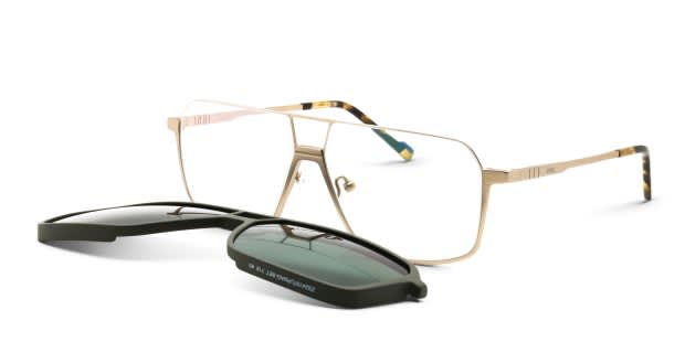 The Zeiss ZS24157LP w/Clip-on in gold, green is a versatile frame