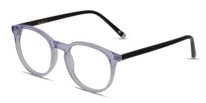 Amelia E. Jesable Clear Purple w/Black glasses - Black / Clear / Purple - Angle View