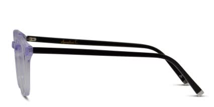 Amelia E. Jesable Clear Purple w/Black glasses - Black / Clear / Purple - Side View