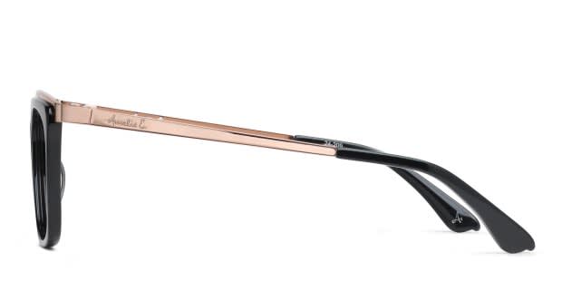 Amelia E. Frances Shiny Black/Rose Gold Eyeglasses  display picture 2