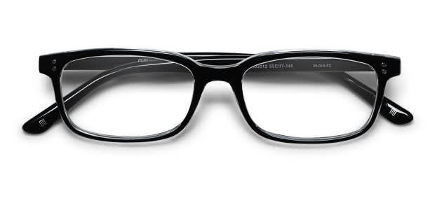 Muse Corvallis Shiny Black, Clear Eyeglasses | Includes FREE
