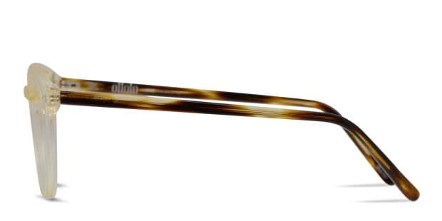 Ottoto Piero Clear/Beige/Brown Eyeglasses | Includes FREE Rx Lenses