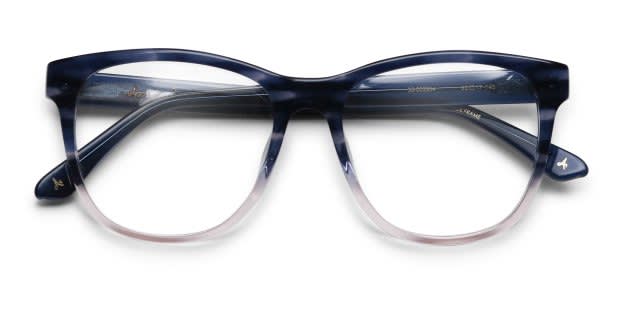 Amelia E. Tricia Blue/Clear/Pink Eyeglasses | Includes FREE Rx Lenses
