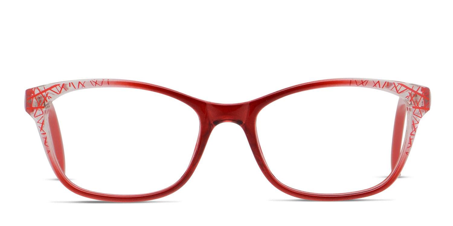 Sheryl Red, Clear glasses - Red / Clear - Frontal View