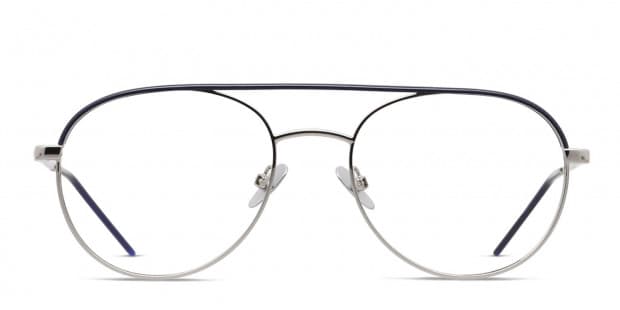 Ottoto Craft Silver Blue Eyeglasses Includes FREE Rx Lenses
