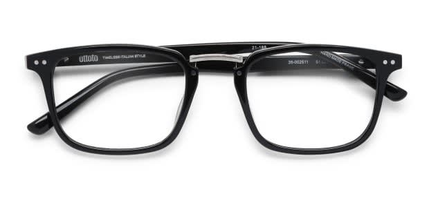 Ottoto Mirko Shiny Black Eyeglasses | Includes FREE Rx Lenses