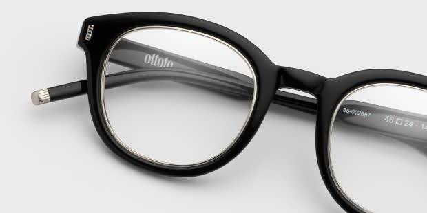 Ottoto Tube Shiny Black Eyeglasses | Includes FREE Rx Lenses Ottoto Tube Shiny Black Eyeglasses | Includes FREE Rx Lenses
