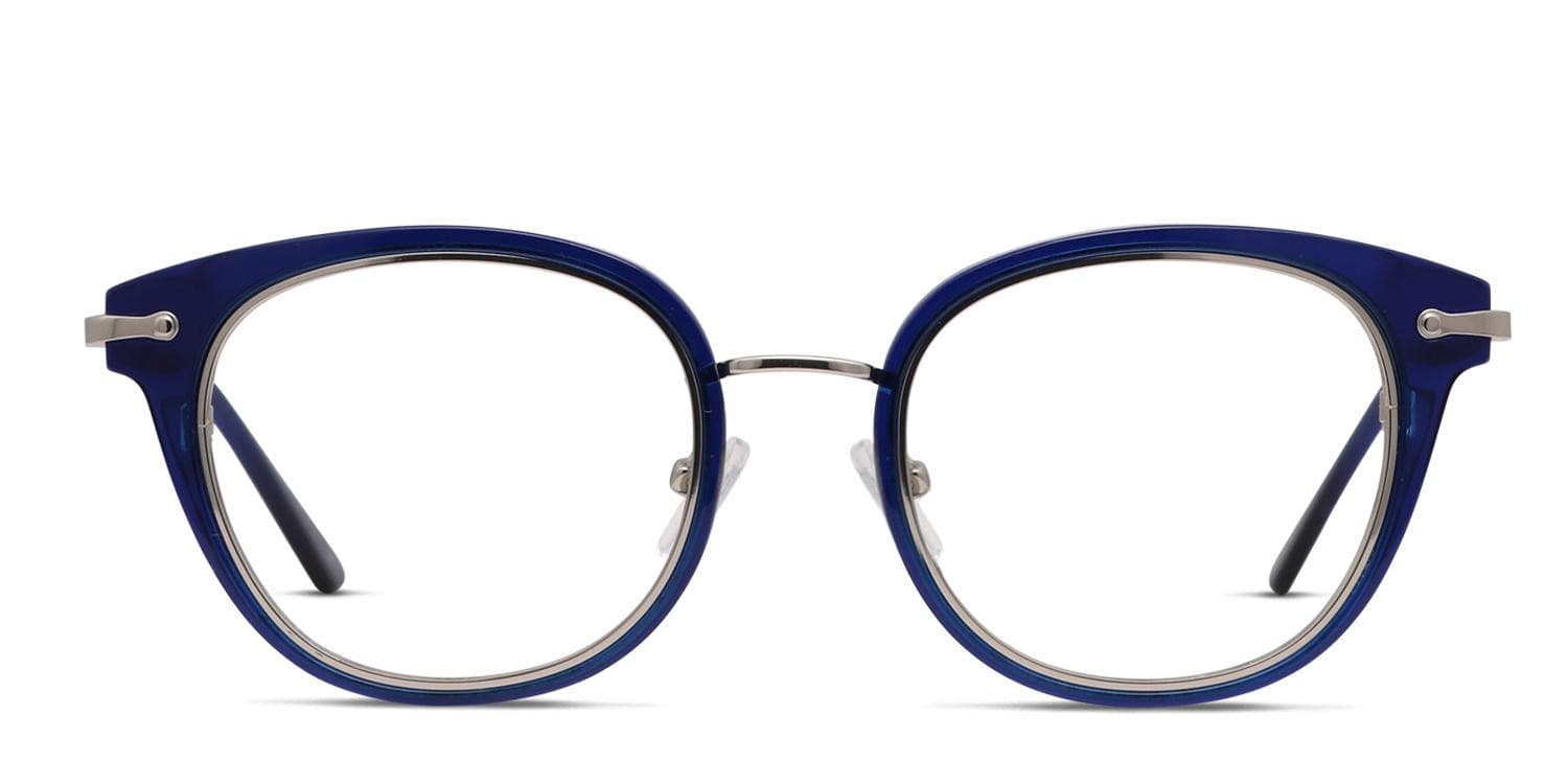 Amelia E. Denise Blue/Silver Eyeglasses | Includes FREE Rx Lenses