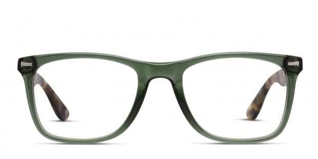 Green eyeglass frames top