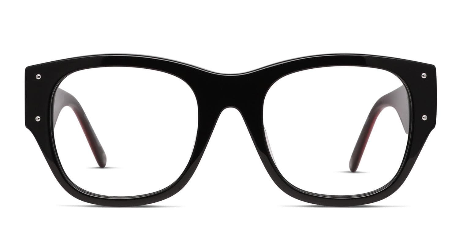 Muse Vickie Shiny Black, Pink, Glitter glasses - Shiny Black / Pink / Glitter - Frontal View