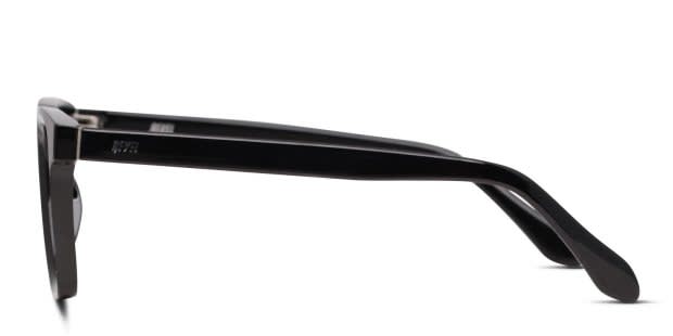 Revel Rafa w/Clip-On Shiny Black Eyeglasses | Includes FREE Rx Lenses