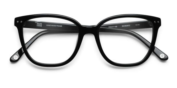Muse Eloquence Shiny Black Eyeglasses | Includes FREE Rx Lenses