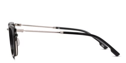 Muse Lowe Low Bridge Fit Black, Silver glasses - Black / Silver - Side View
