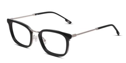 Muse Lowe Low Bridge Fit Black, Silver glasses - Black / Silver - Angle View