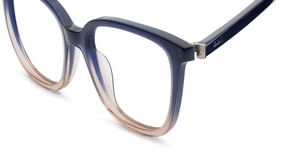 送料無料 Amelia E. Mellow Blue, Brown, Clear Prescription Eyeglasses アイケア