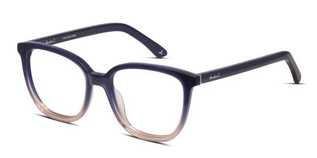 Amelia E. Mellow Blue, Brown, Clear Prescription Eyeglasses