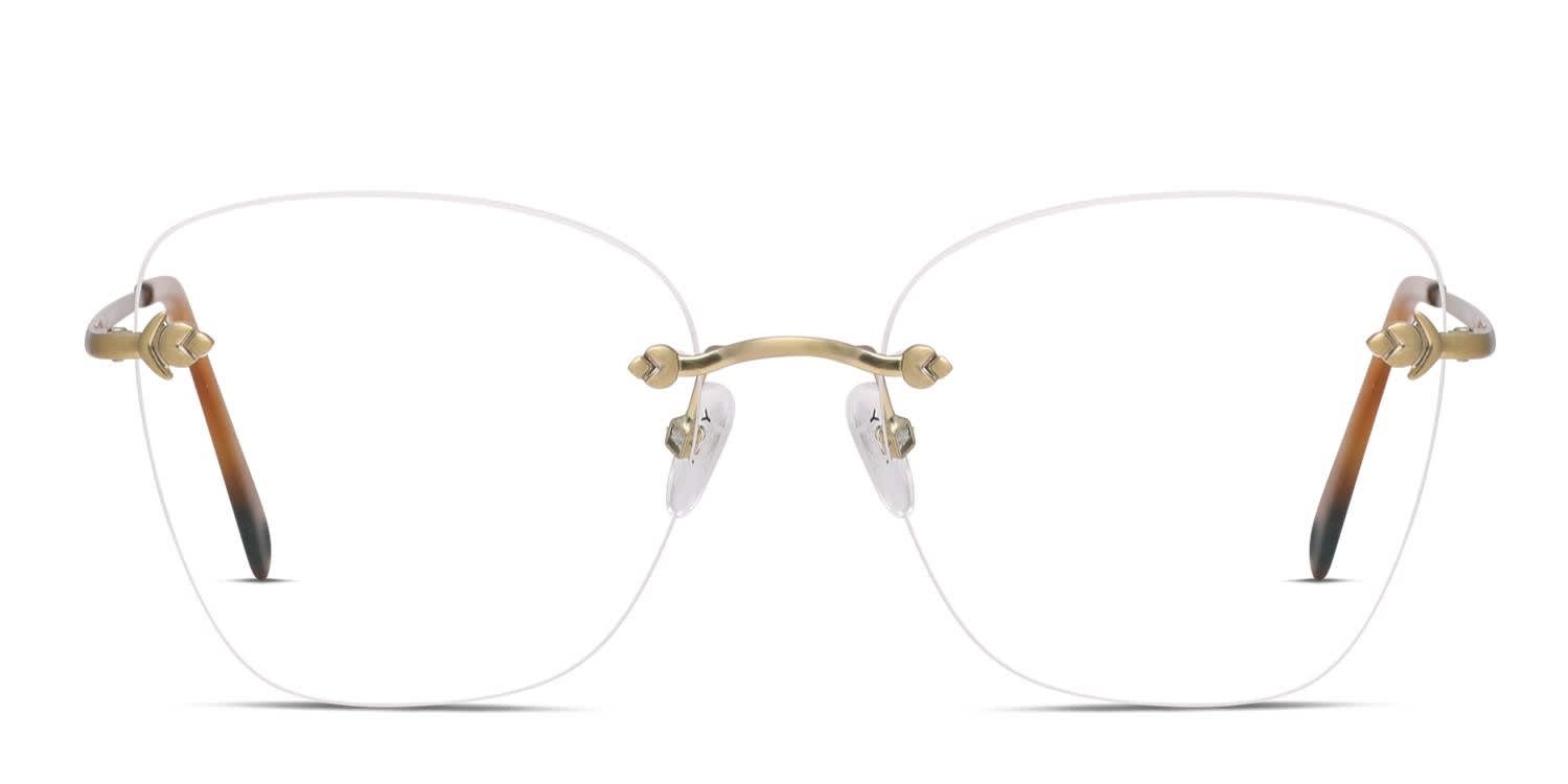 Moschino 不規則フレムメカネ MOS593 DDB Moschino MOS593 Gold Prescription Eyeglasses