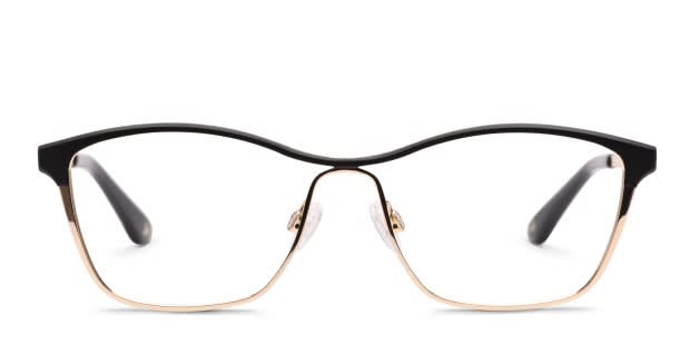 Amelia E. Moira Black, Gold Prescription Eyeglasses