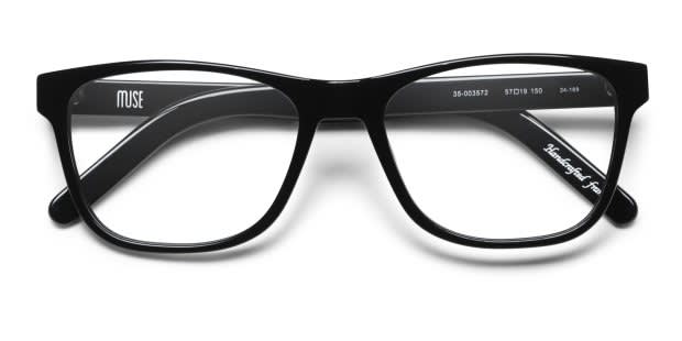 Muse Sweep Shiny Black Prescription Eyeglasses