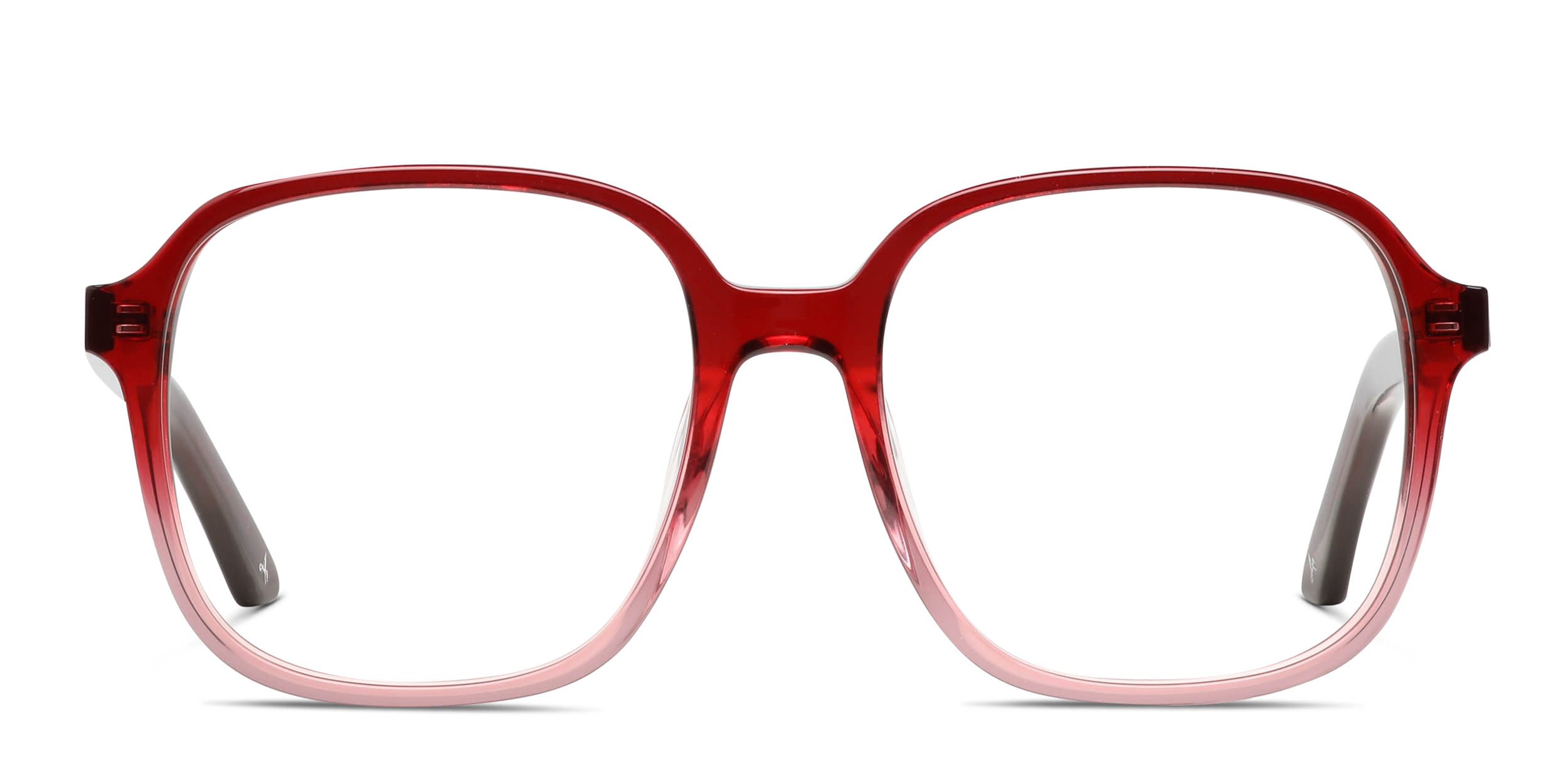 Amelia E. Moonlit Red, Clear glasses - Red / Clear - Frontal View