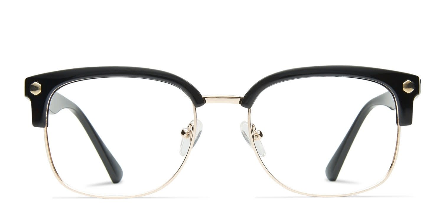 Muse x Transitions Elliot Black, Gold glasses - Black / Gold - Frontal View