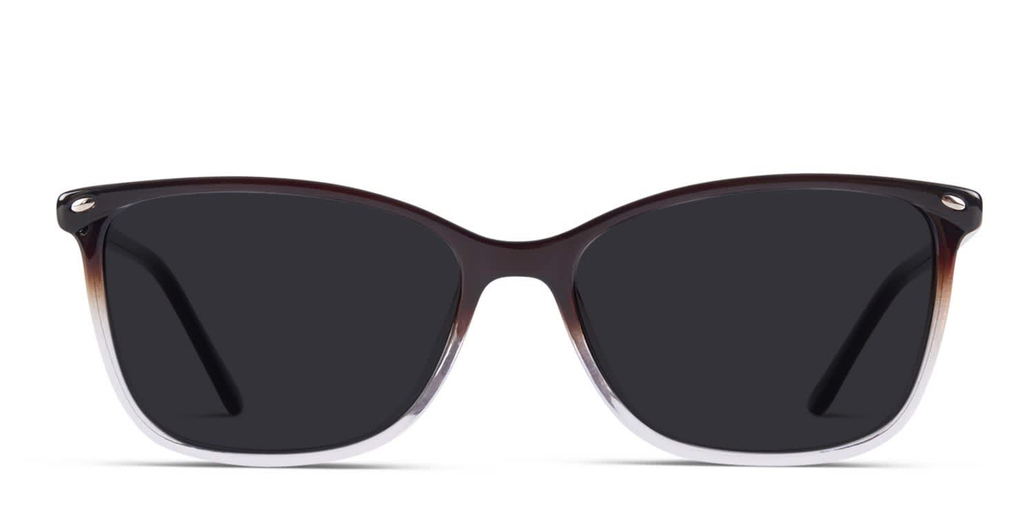 Amelia E. Nettle Black, Clear glasses - Brown / Black / Clear - Frontal View