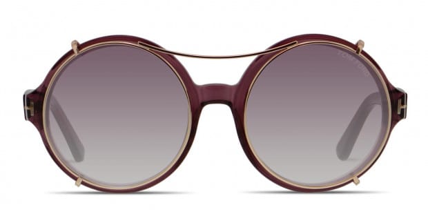 Tom Ford Juliet Clear w Eggplant Prescription Eyeglasses