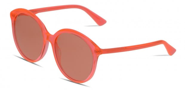Gucci GG0257S Clear Red/Orange Prescription Sunglasses