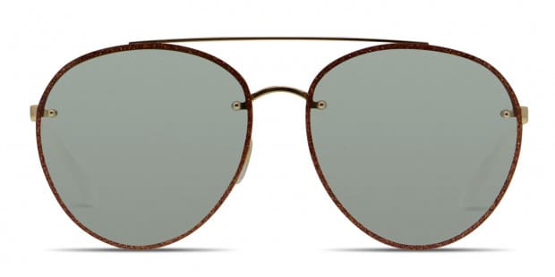 Gucci GG0351S Brown Glitter Gold Sunglasses