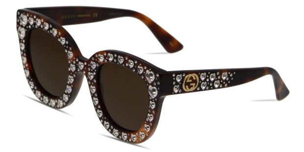 Gucci GG0116S Tortoise w/Glitter Prescription Sunglasses - 50% Off