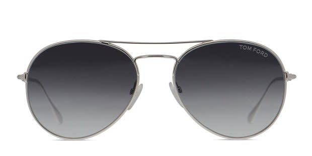 美品 TOM FORD サングラス Ace-02 TF551 ツーブリッジ Tom Ford TF551 Ace-02 Silver, Gray Prescription Sunglasses - 50