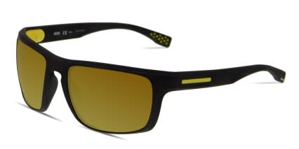 Hugo Boss x Boss 0800/S Black/Yellow glasses - Black / Yellow - Angle View