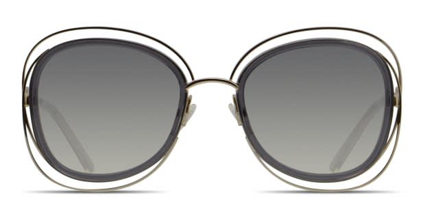 Chloé Gold Round Sunglasses with Gray Gradient Lenses Chloe Round Full-Frame Gold Tone Sunglasses with Gray Lenses  main image 2