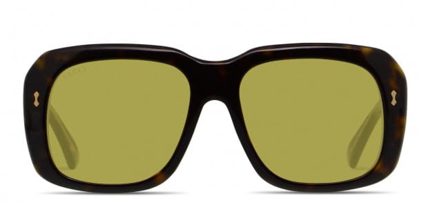 小物 GUCCI Brown Tortoise Sunglasses Gold GG Gucci GG0049S Brown, Tortoise, Yellow Prescription Sunglasses - 50