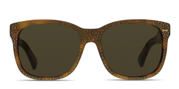 Gucci GG0047S Gold, Tortoise, Glitter Prescription  display picture 3