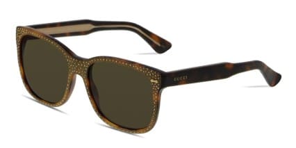 Gucci GG0047S Gold/Tortoise/Glitter glasses - Gold / Tortoise / Glitter - Angle View