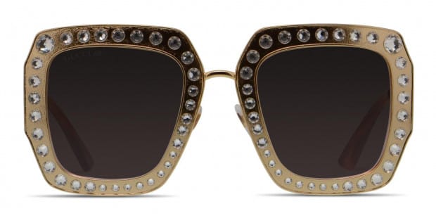Gucci GG0115S Gold Brown Prescription Sunglasses