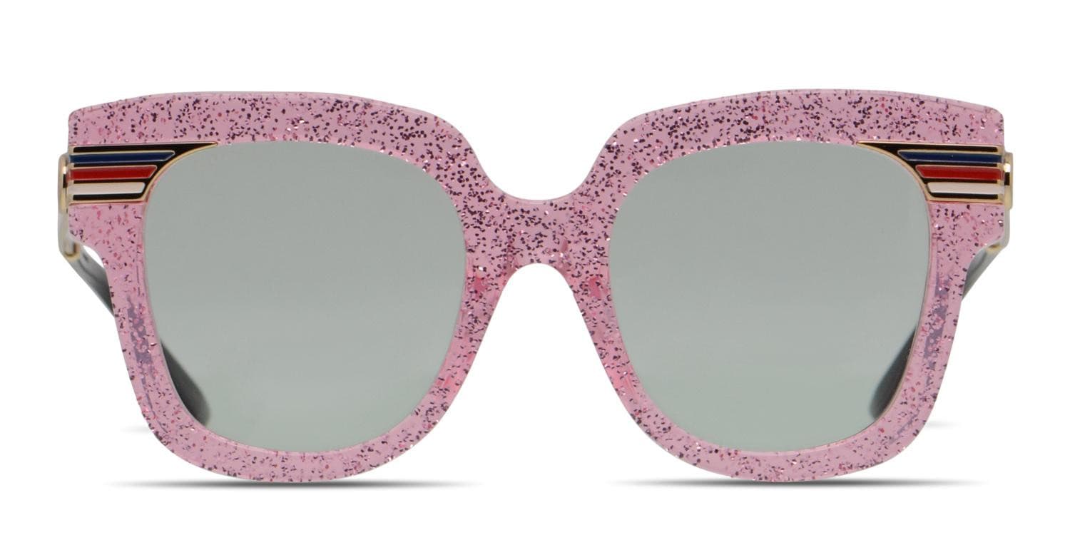Gucci GG0281SA Pink, Glitter, Gold Prescription Sunglasses - 50