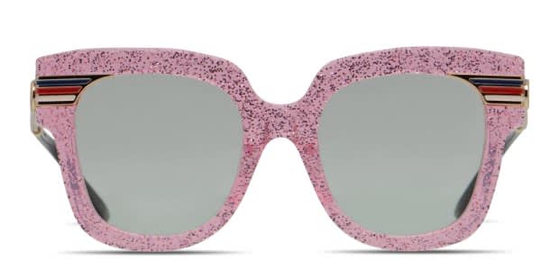Gucci GG0281SA Pink, Glitter, Gold Prescription Sunglasses - 50