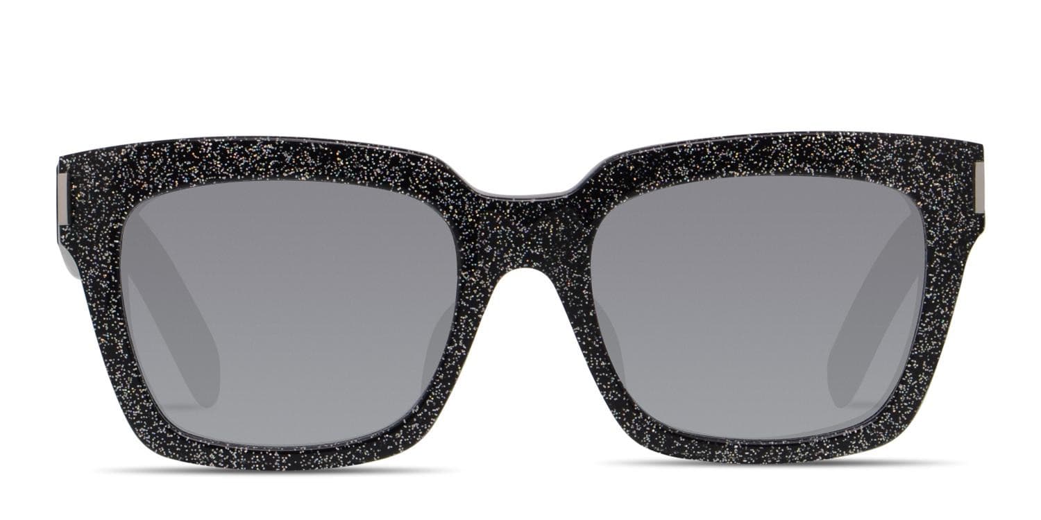 Saint Laurent Bold 1/F Glitter, Black Prescription Sunglasses - 50